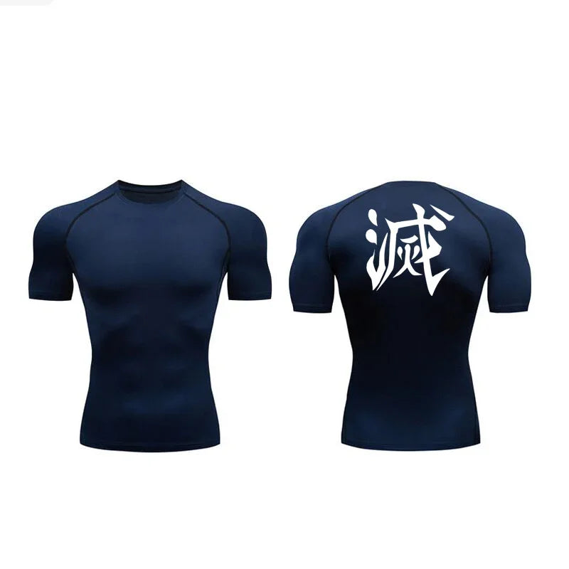 Demon Slayer Men’s Compression Tee – Quick-Dry Gym & Workout Top