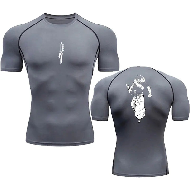 AnimeFit Men’s Compression Shirt – Breathable Quick-Dry Gym & Sports Top