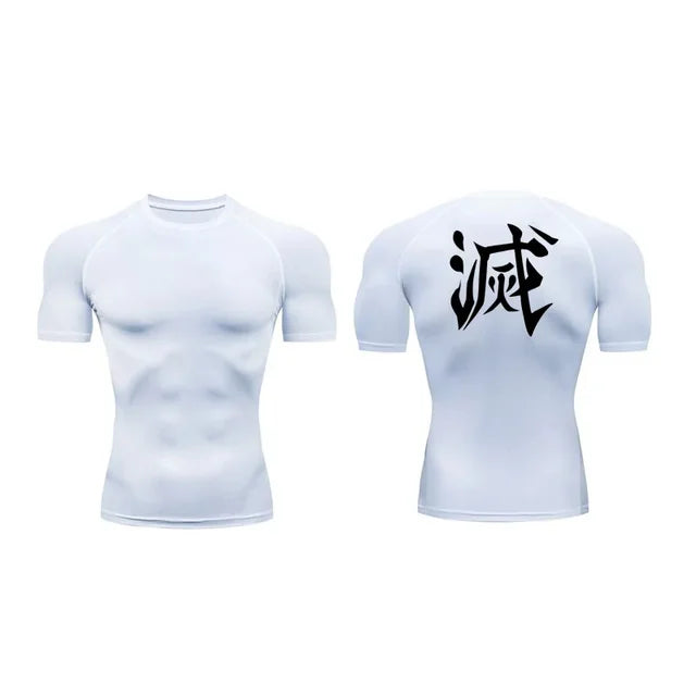Demon Slayer Men’s Compression Tee – Quick-Dry Gym & Workout Top