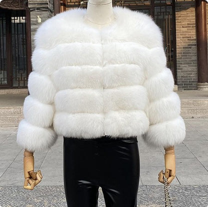 Faux Raccoon Fur Coat Women Jacket Luxury Coat Women Winter Fluffy Jacket Thick Warm Furry Fur Outwear Faux Fur Coat