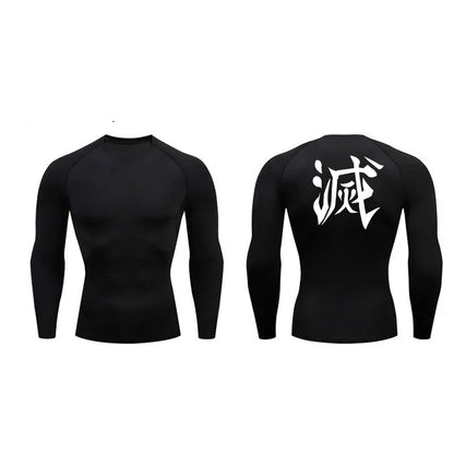 Demon Slayer Men’s Compression Tee – Quick-Dry Gym & Workout Top