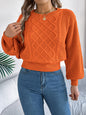 Fried Dough Twists Lantern Long Sleeve Waist Pullover Sweater