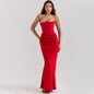 Women’s Strapless Backless Slim Fit Evening Dress – Elegant Autumn/Winter Fashion