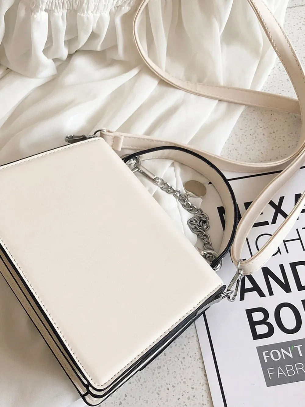 Chain PU Leather Handbag