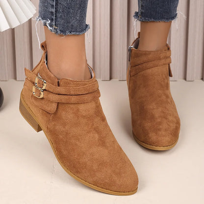 Point Toe Block Heel Boots