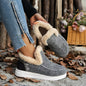 Warm and thick snow boots European and American flat-soled large-size furry short-sleeved cotton shoes