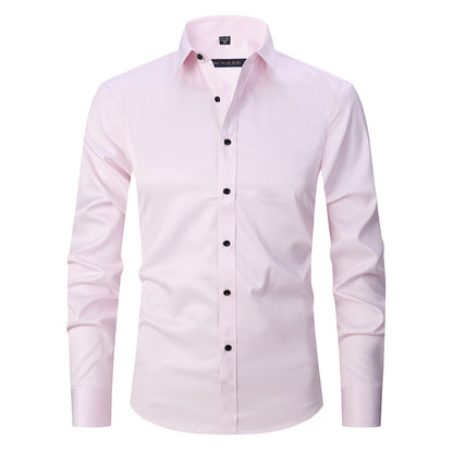 Men’s Slim Fit Long-Sleeve Elastic Shirt – Modern Casual Top
