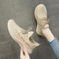 Fashionable running shoes with soft soles trendy fly woven mesh Korean version casual sports single shoes