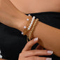 Fashionable Bracelet Beaded Bracelet Set with a Pearl like Style and Simple Multi layer Chain