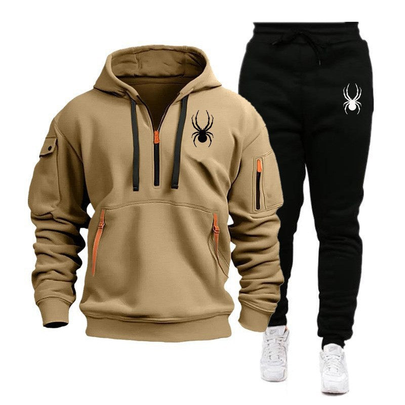 Men’s Printed Sports Hoodie & Pants Set – Casual Athletic Outfit