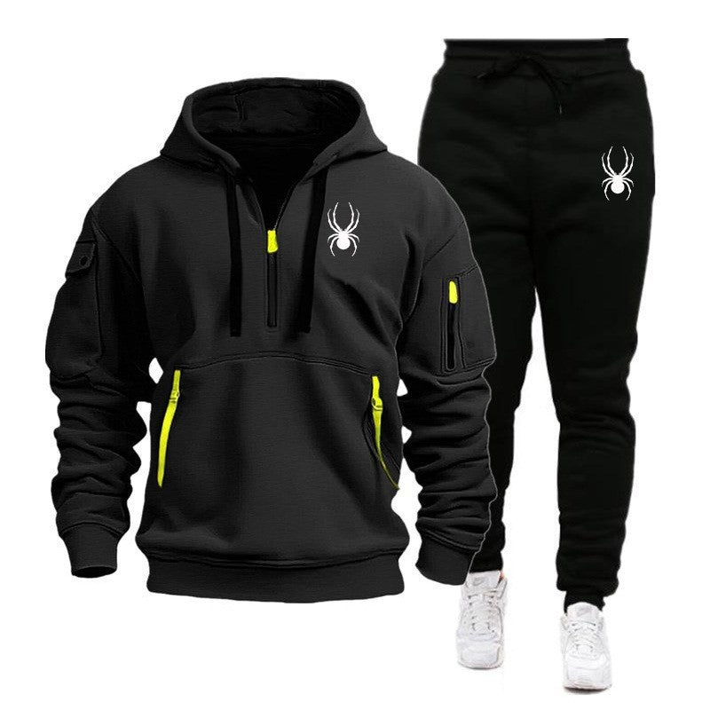 Men’s Printed Sports Hoodie & Pants Set – Casual Athletic Outfit