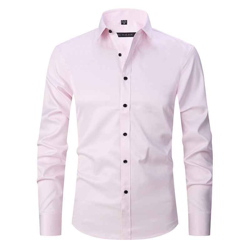 Men’s Slim Fit Long-Sleeve Elastic Shirt – Modern Casual Top