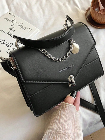Chain PU Leather Handbag