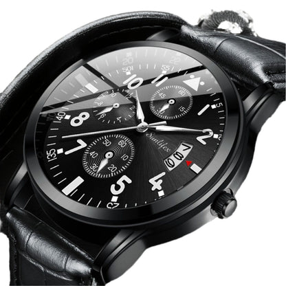 New Men's Watch Student Men's Night Light Waterproof Sports Leather Strap Black Quartz Watch