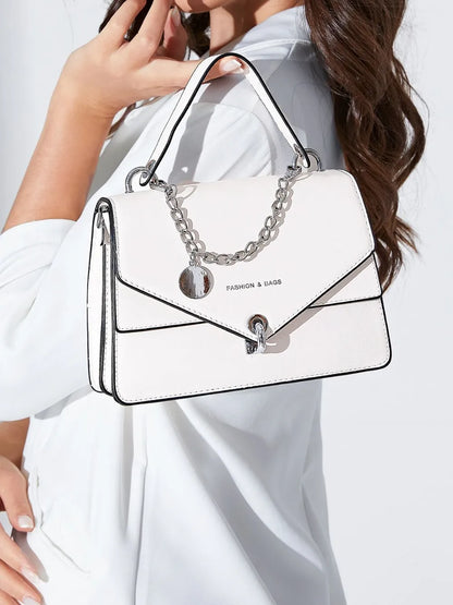 Chain PU Leather Handbag