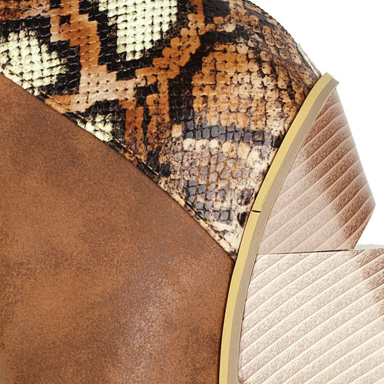 Ladies Ankle Boots Pointed Toe Colorblock Back Zip High Heel Chunky Heel Plus Size Fashion Boots