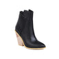 Ladies Ankle Boots Pointed Toe Colorblock Back Zip High Heel Chunky Heel Plus Size Fashion Boots