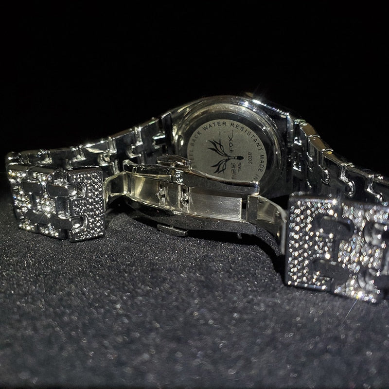 MISSFOX  2528 Silver Women's Watch Casual Dress Ladies Watch Fashion Waterproof Steel Quartz Wrist Watches For Women Valentines Gift