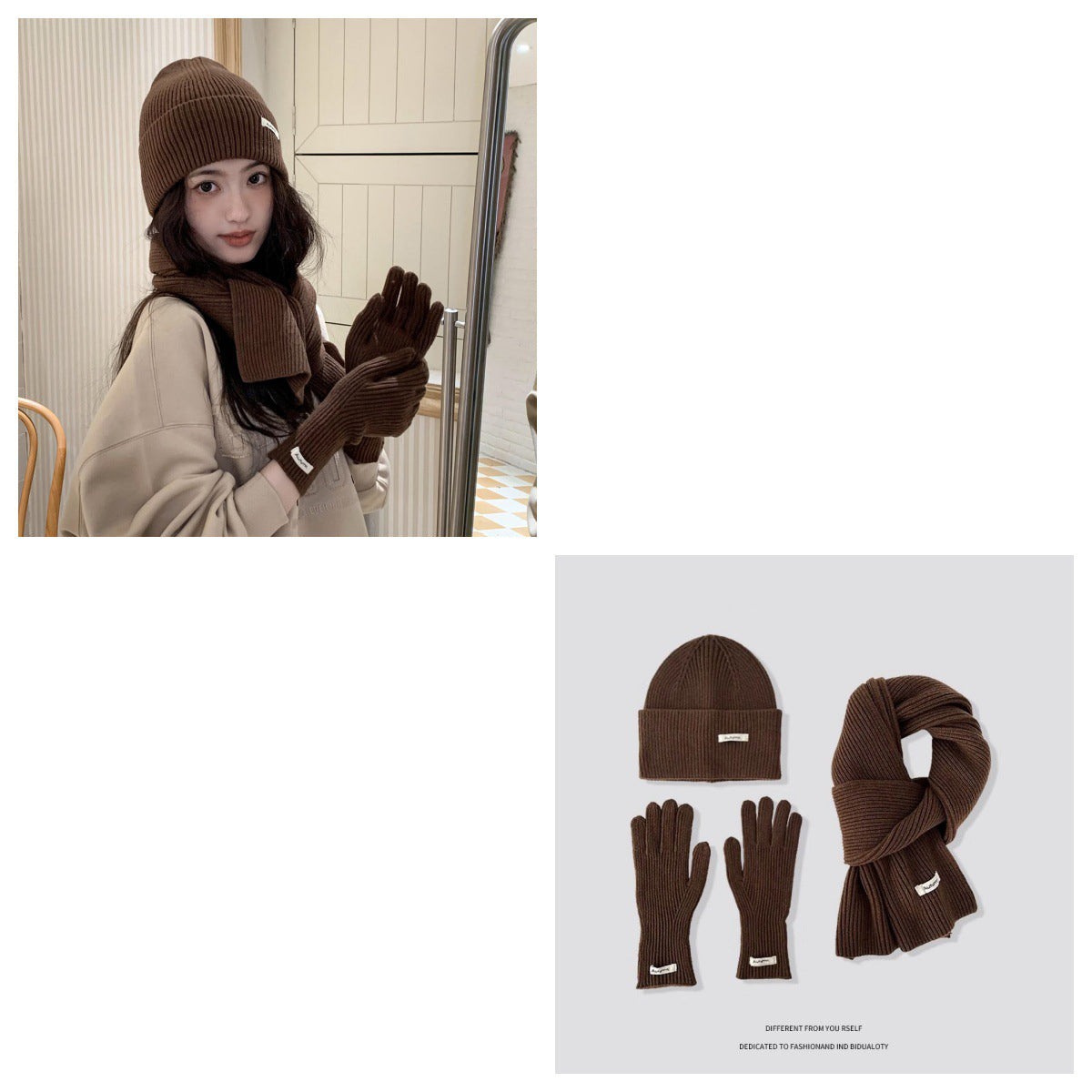 Winter Knit Scarf Set