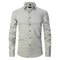 Men’s Slim Fit Long-Sleeve Elastic Shirt – Modern Casual Top