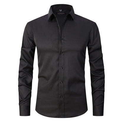 Men’s Slim Fit Long-Sleeve Elastic Shirt – Modern Casual Top