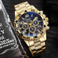 Men's casual sports men's watch steel strap quartz watch large dial