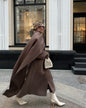 Vintage Gray Cloak Coat – Timeless Elegance with Scarf Collar