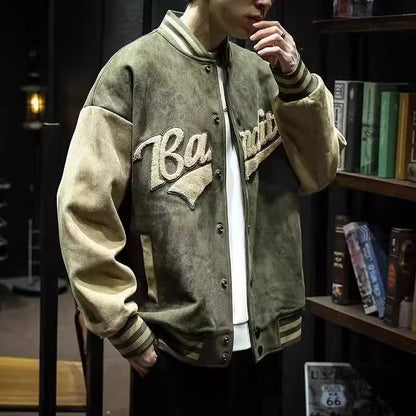 Men’s Deer Skin Baseball Jacket