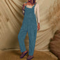 Corduroy multi pocket shoulder strap jumpsuit
