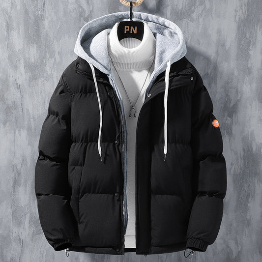 Men’s Oversized Hooded Cotton Jacket – Warm, Windproof Winter Coat