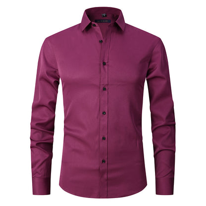 Men’s Slim Fit Long-Sleeve Elastic Shirt – Modern Casual Top