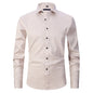 Men’s Slim Fit Long-Sleeve Elastic Shirt – Modern Casual Top