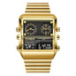 Dual Display Men's Electronic Quartz Watch Multifunction Sports Waterproof Watch