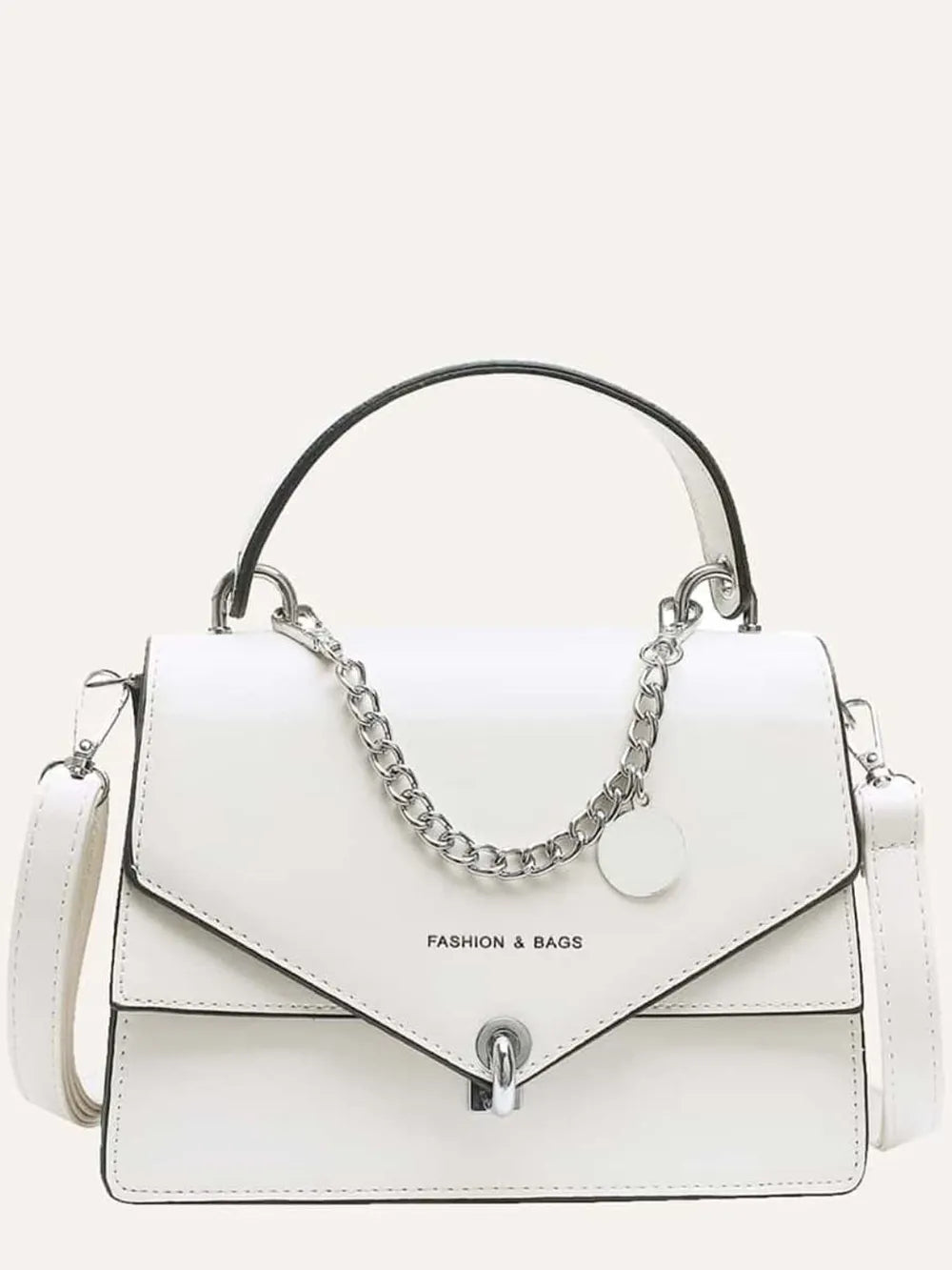 Chain PU Leather Handbag