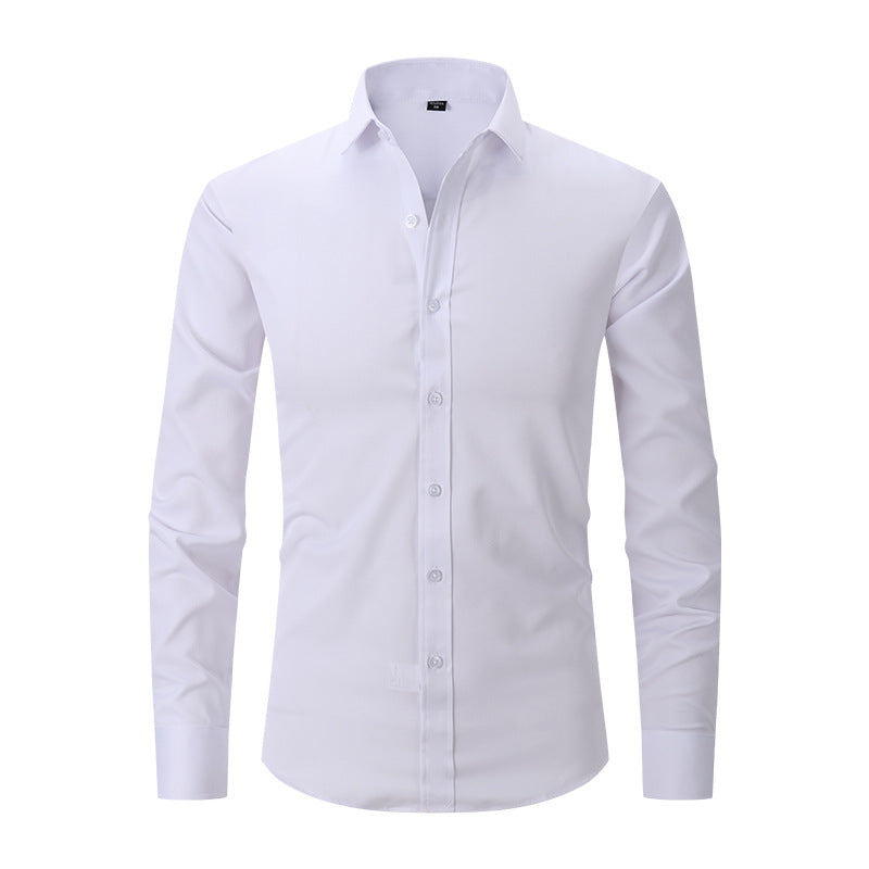 Men’s Slim Fit Long-Sleeve Elastic Shirt – Modern Casual Top