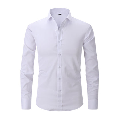 Men’s Slim Fit Long-Sleeve Elastic Shirt – Modern Casual Top