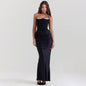 Women’s Strapless Backless Slim Fit Evening Dress – Elegant Autumn/Winter Fashion