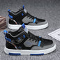 Men's new breathable high top shoes for male students, trendy and versatile white shoes, thick soled sports and leisure board shoes