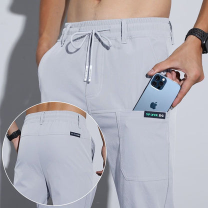 Men’s Thin Ice Silk Straight-Leg Pants – Casual & Business Loose Fit