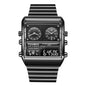 Dual Display Men's Electronic Quartz Watch Multifunction Sports Waterproof Watch