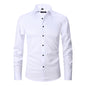 Men’s Slim Fit Long-Sleeve Elastic Shirt – Modern Casual Top