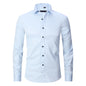 Men’s Slim Fit Long-Sleeve Elastic Shirt – Modern Casual Top
