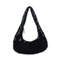 Women's Evening Bag Aluminum Sequin Armpit Bag with Zipper Lightweight Casual Handbag Party Sparkling Shoulder Mobile Phone Bag