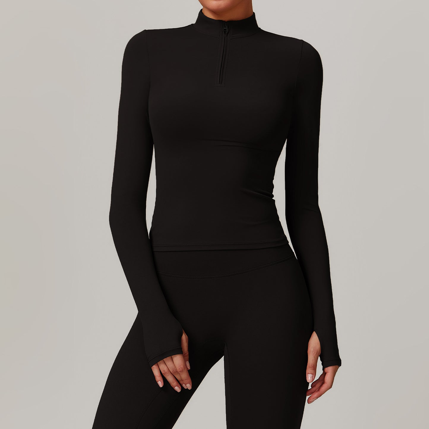 Autumn and winter quick drying long sleeved yoga clothes, outdoor training running T-shirts, sports fitness clothes, tops