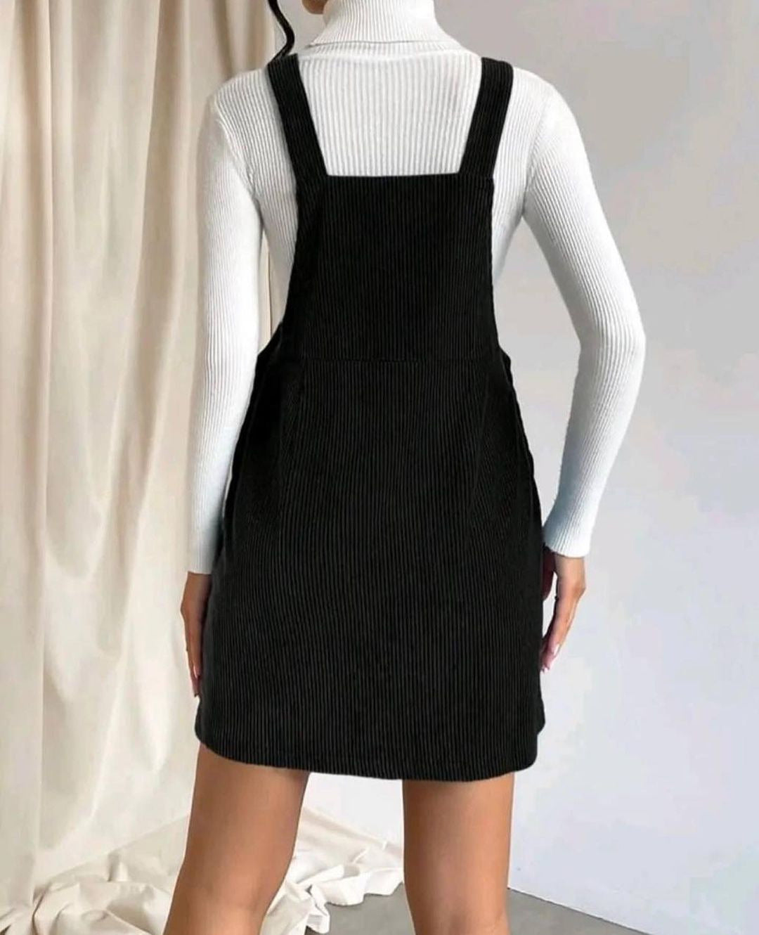 Women’s Corduroy Sleeveless Slip Dress – Solid Color Casual Dress