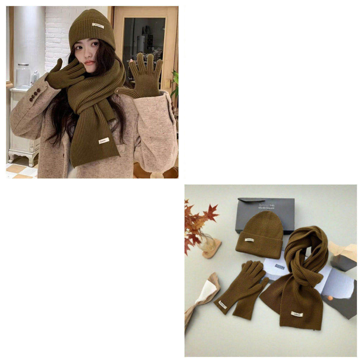 Winter Knit Scarf Set