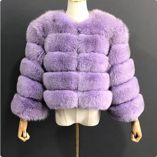 Faux Raccoon Fur Coat Women Jacket Luxury Coat Women Winter Fluffy Jacket Thick Warm Furry Fur Outwear Faux Fur Coat