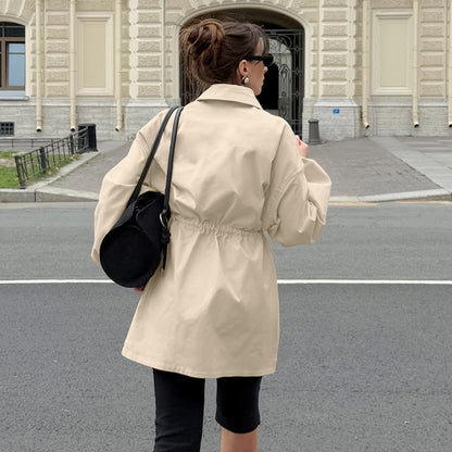 Elegant Waist Zip Coat