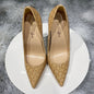 Autumn And Winter New Woven Pattern Pointed High Heels 12cm10cm Comfortable Stiletto Shoes