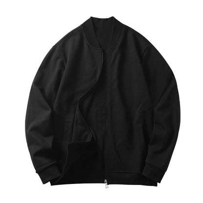 Men’s Stand-Up Collar Zipper Hoodie – Casual Long Sleeve Jacket